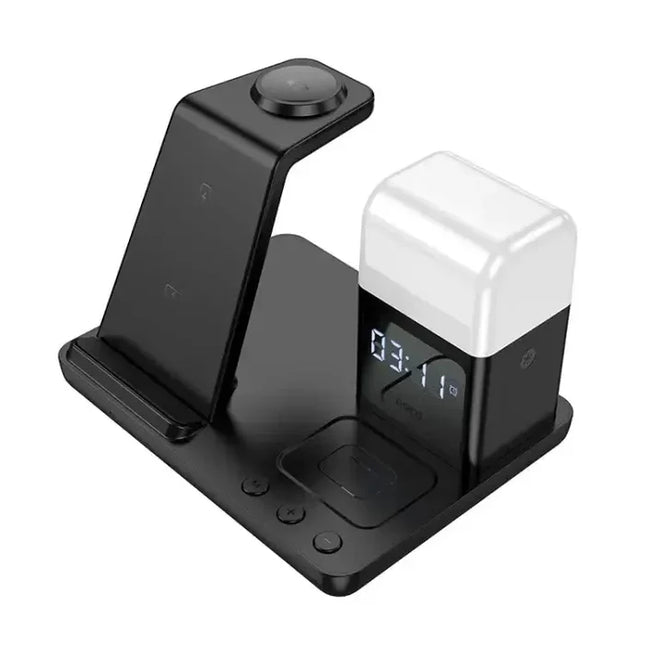 CQ9 Crown 3-in-1 Night Light Wireless Fast Charger with Clock