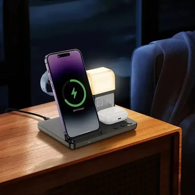 CQ9 Crown 3-in-1 Night Light Wireless Fast Charger with Clock