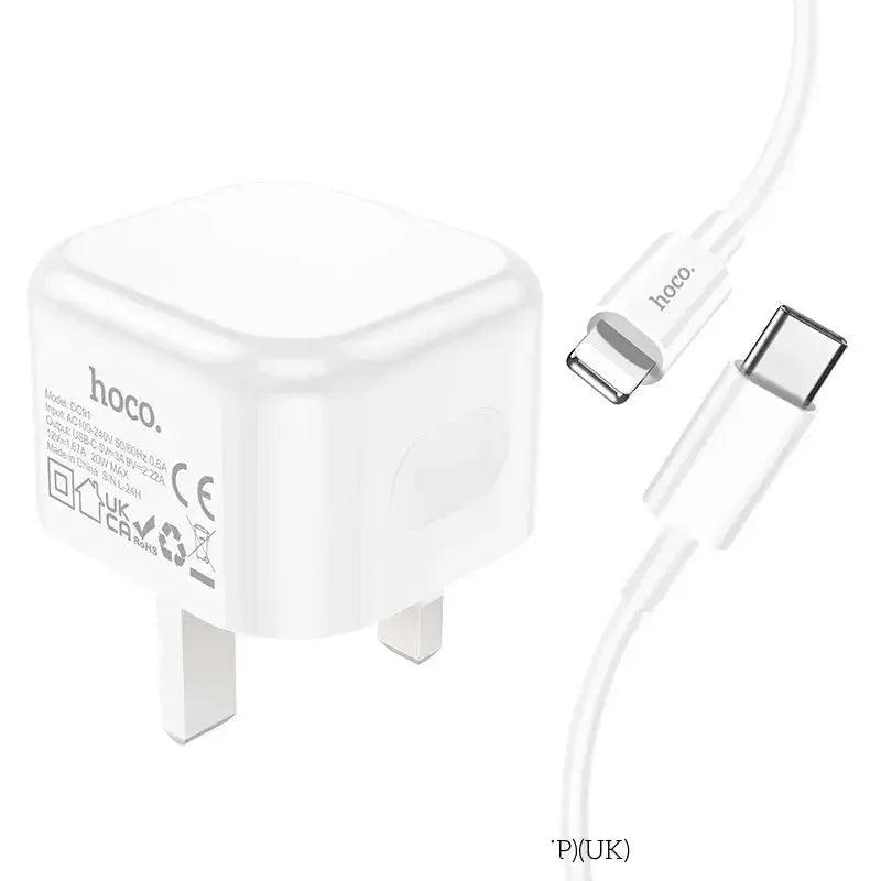 Hoco DC91 Folding Charger Set (Cto iP) PD20W