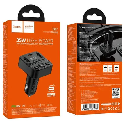 Hoco E87 Delta 35W 2A & 1C Car BT FM Transmitter