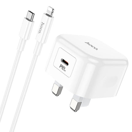 HOCO Wall charger “C91B Founder” PD20W UK set with cable TYPE-C to IP