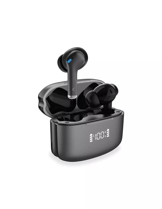 KSIX Noise Cancel 3 wireless earphones, ANC + ENC, 6 + 12 h autonomy, Touch control, Calls, Voice assistants, Black