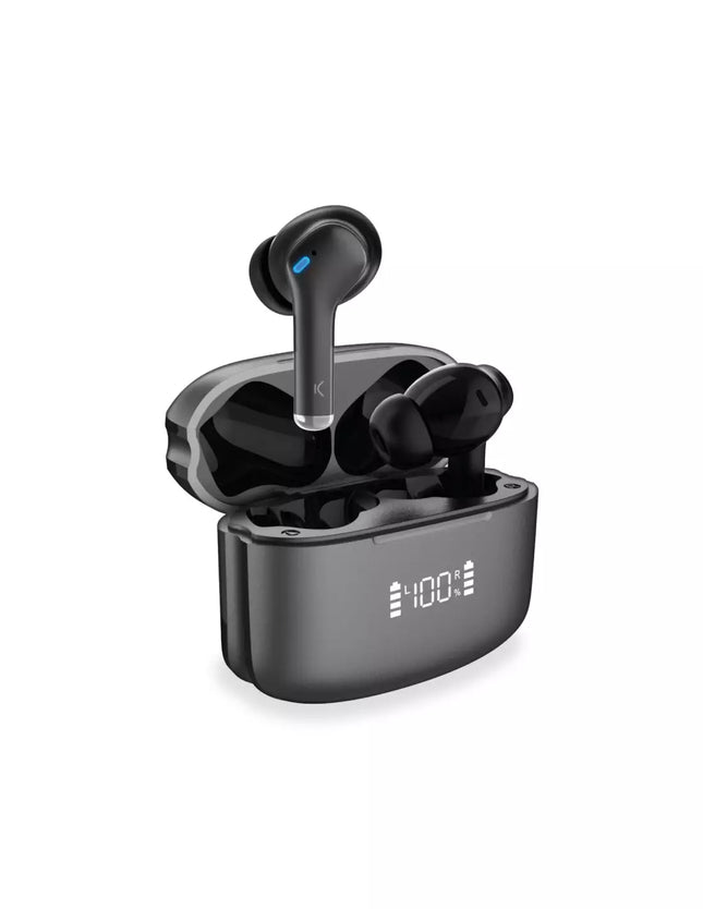 KSIX Noise Cancel 3 wireless earphones, ANC + ENC, 6 + 12 h autonomy, Touch control, Calls, Voice assistants, Black